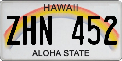 HI license plate ZHN452