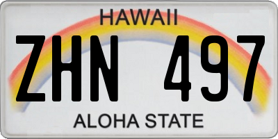 HI license plate ZHN497