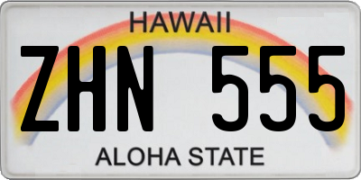 HI license plate ZHN555