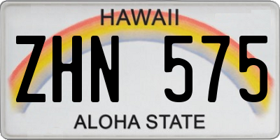 HI license plate ZHN575