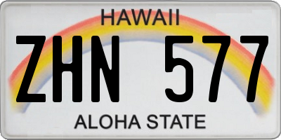 HI license plate ZHN577