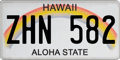 HI license plate ZHN582