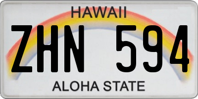HI license plate ZHN594