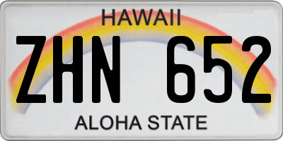HI license plate ZHN652