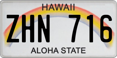 HI license plate ZHN716