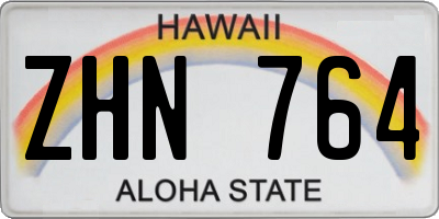 HI license plate ZHN764