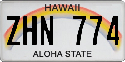 HI license plate ZHN774