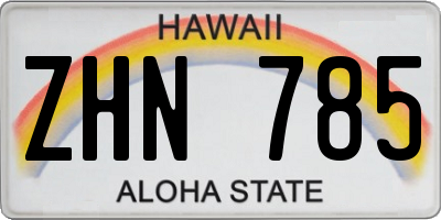 HI license plate ZHN785