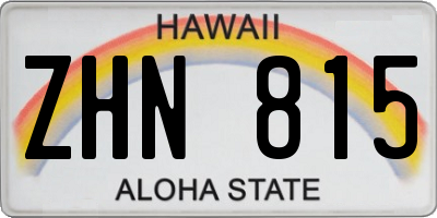 HI license plate ZHN815