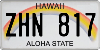 HI license plate ZHN817