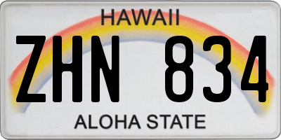 HI license plate ZHN834