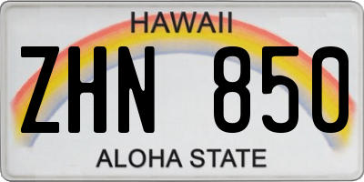 HI license plate ZHN850