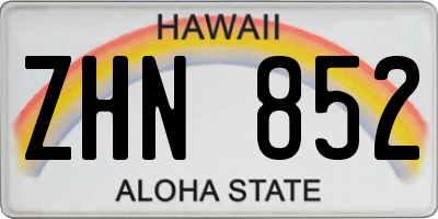 HI license plate ZHN852