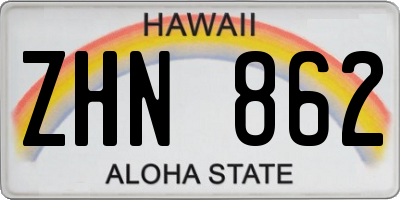 HI license plate ZHN862