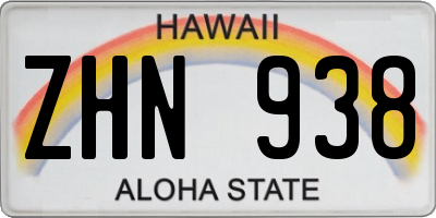HI license plate ZHN938