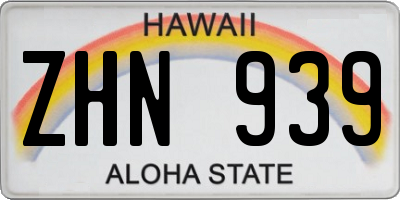 HI license plate ZHN939