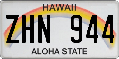 HI license plate ZHN944