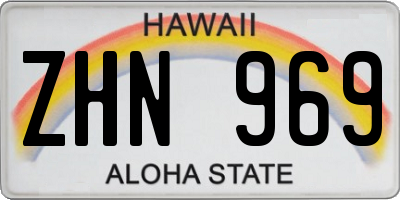 HI license plate ZHN969