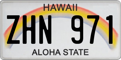 HI license plate ZHN971