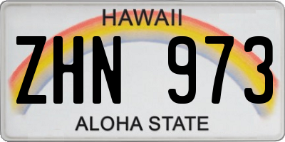 HI license plate ZHN973