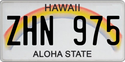 HI license plate ZHN975