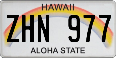 HI license plate ZHN977