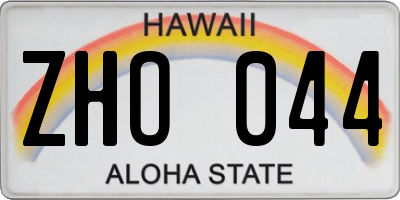 HI license plate ZHO044