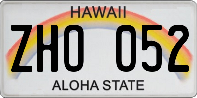 HI license plate ZHO052