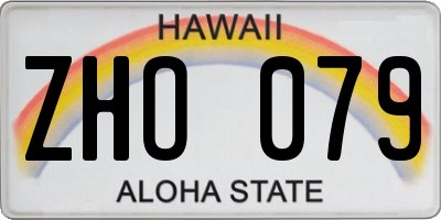 HI license plate ZHO079