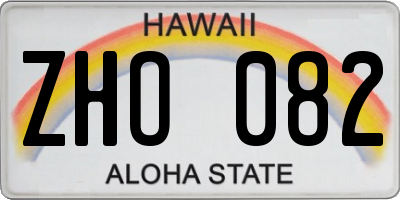 HI license plate ZHO082