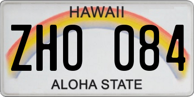 HI license plate ZHO084