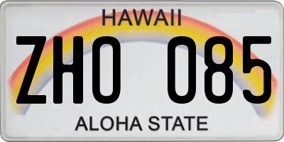 HI license plate ZHO085