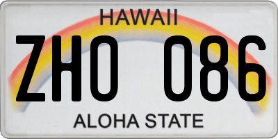 HI license plate ZHO086