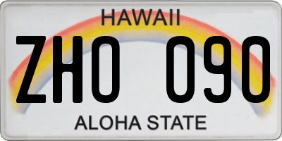 HI license plate ZHO090