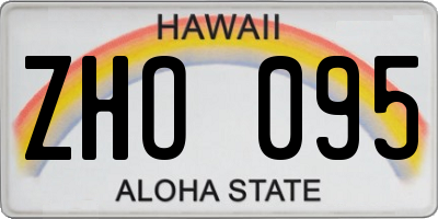 HI license plate ZHO095