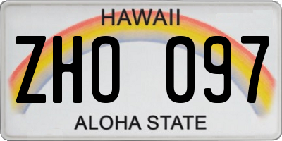 HI license plate ZHO097