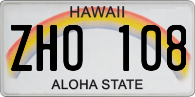 HI license plate ZHO108