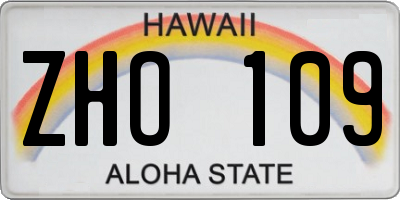 HI license plate ZHO109