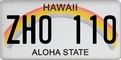 HI license plate ZHO110