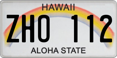 HI license plate ZHO112