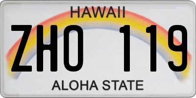 HI license plate ZHO119