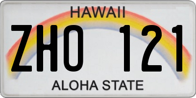 HI license plate ZHO121