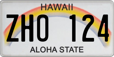 HI license plate ZHO124