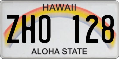 HI license plate ZHO128