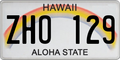 HI license plate ZHO129