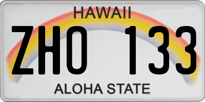 HI license plate ZHO133