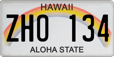 HI license plate ZHO134