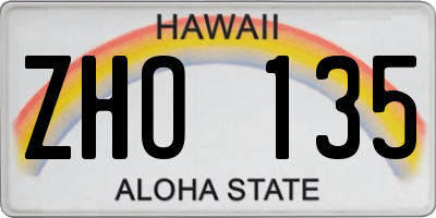 HI license plate ZHO135