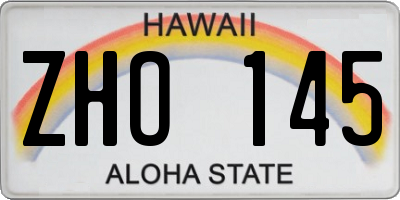 HI license plate ZHO145