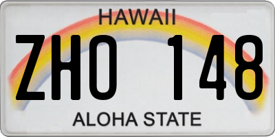 HI license plate ZHO148